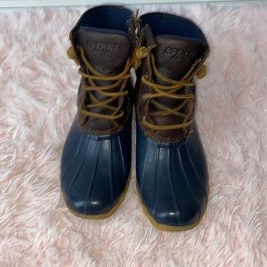 Women’s Sperry navy blue boots, size 7.5